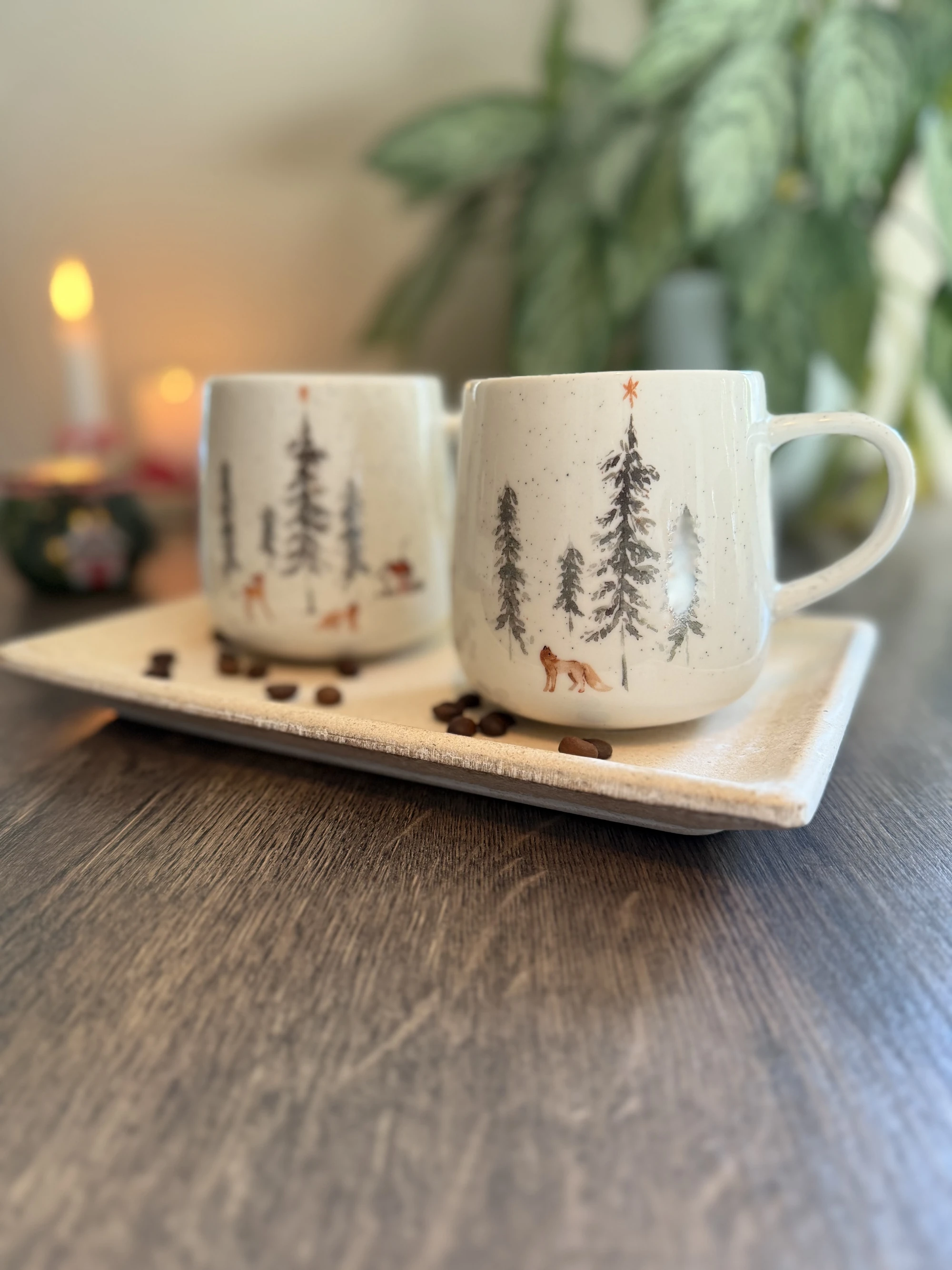 Jumbo Becher Weinachten mit Waldmotiv