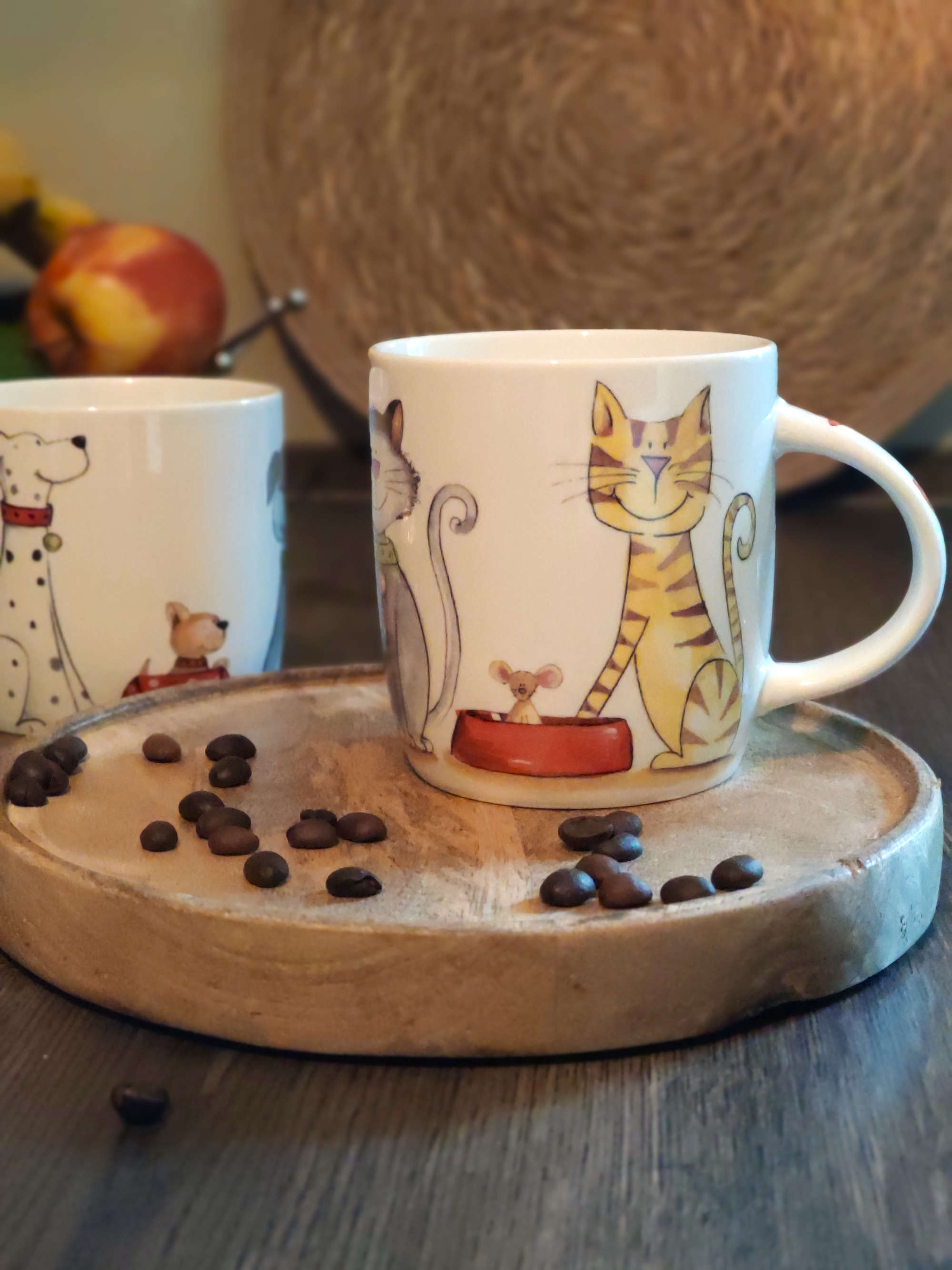 Porzellan Becher Motiv Katzen und Dekoration