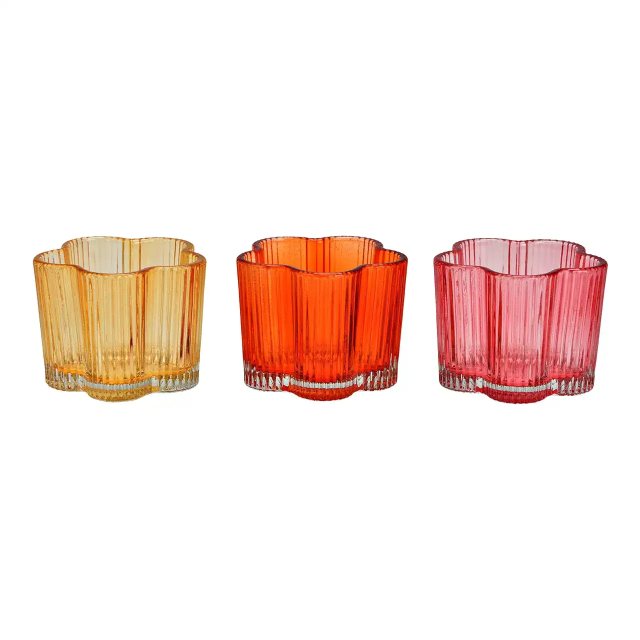 Produktbild Windlichter Winlicht aus Glas Blume Gelb, Pink, Orange