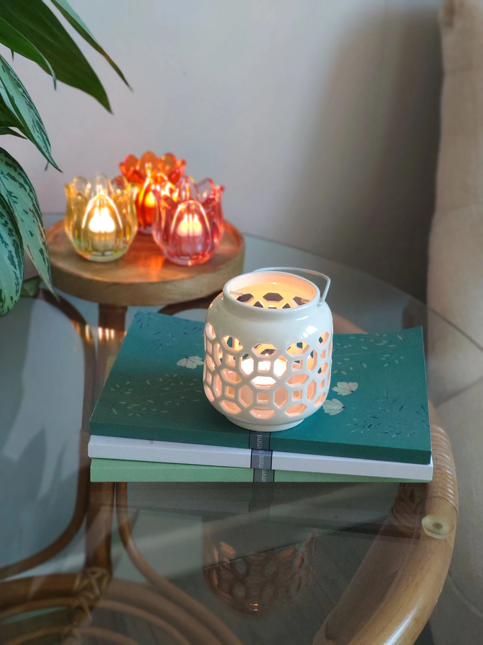 Produktbild Windlichter Windlicht in Weiss mit Deko