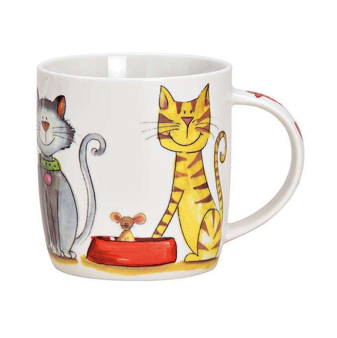 Becher Katze Dekor aus Porzellan