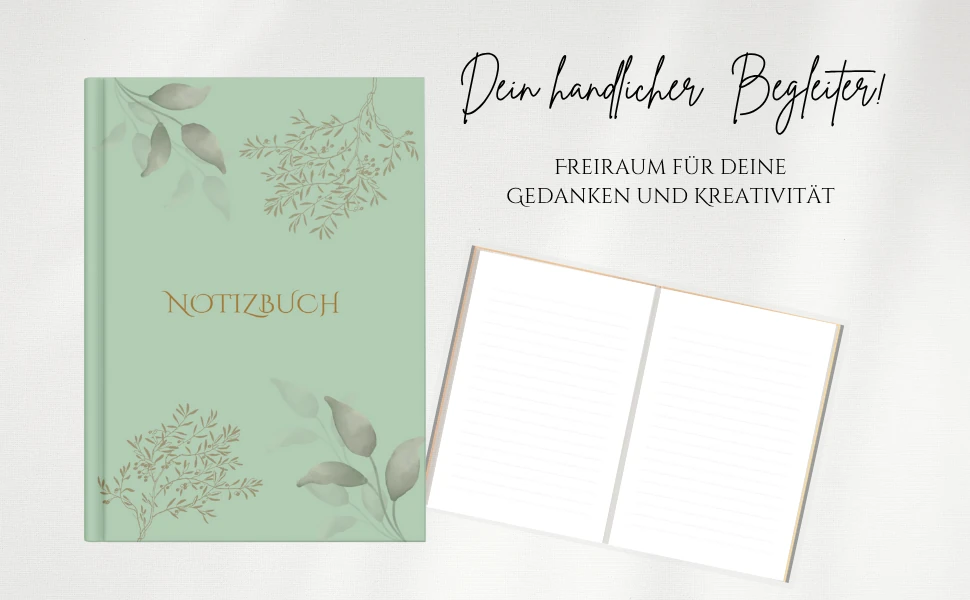 Notizbuch mit Motiv in Hellgrün