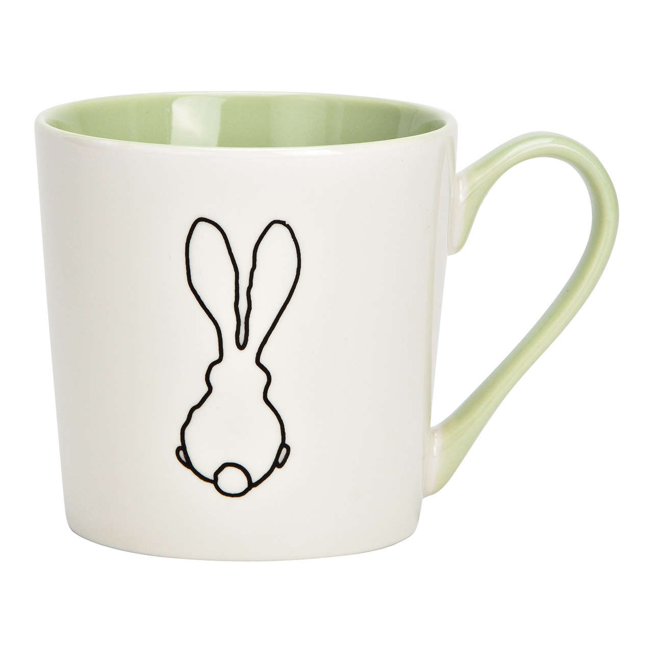 Becher Hase aus Porzellan gruen