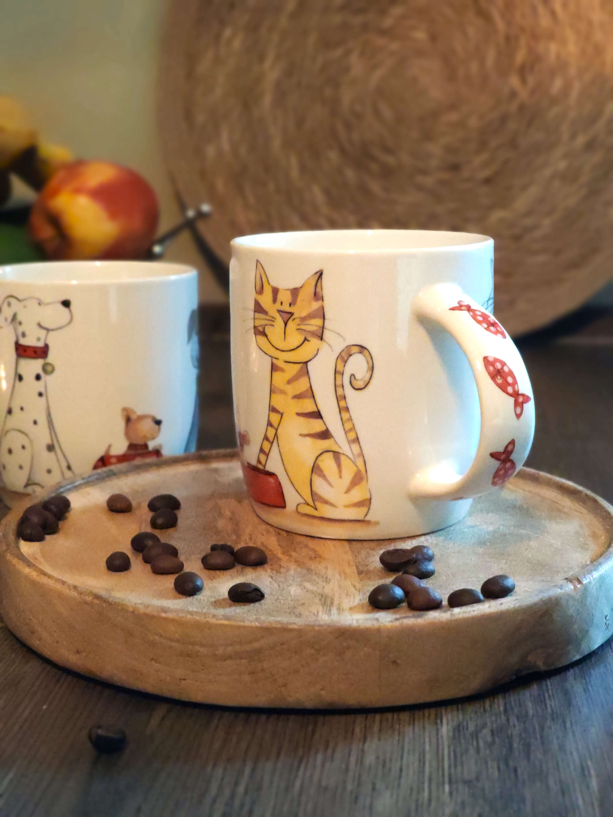 Porzellan Becher Motiv Katzen und Dekoration