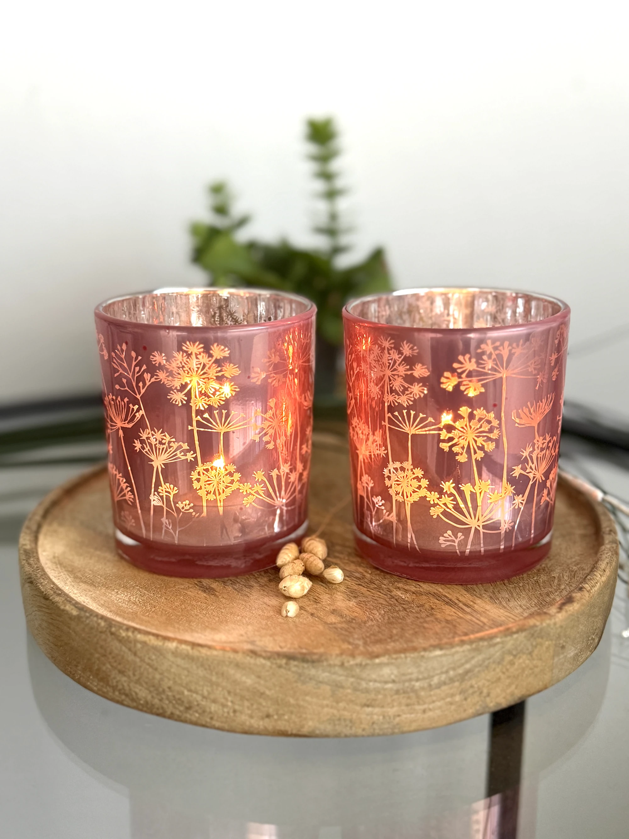 Windlichter 2er Set klein rosa