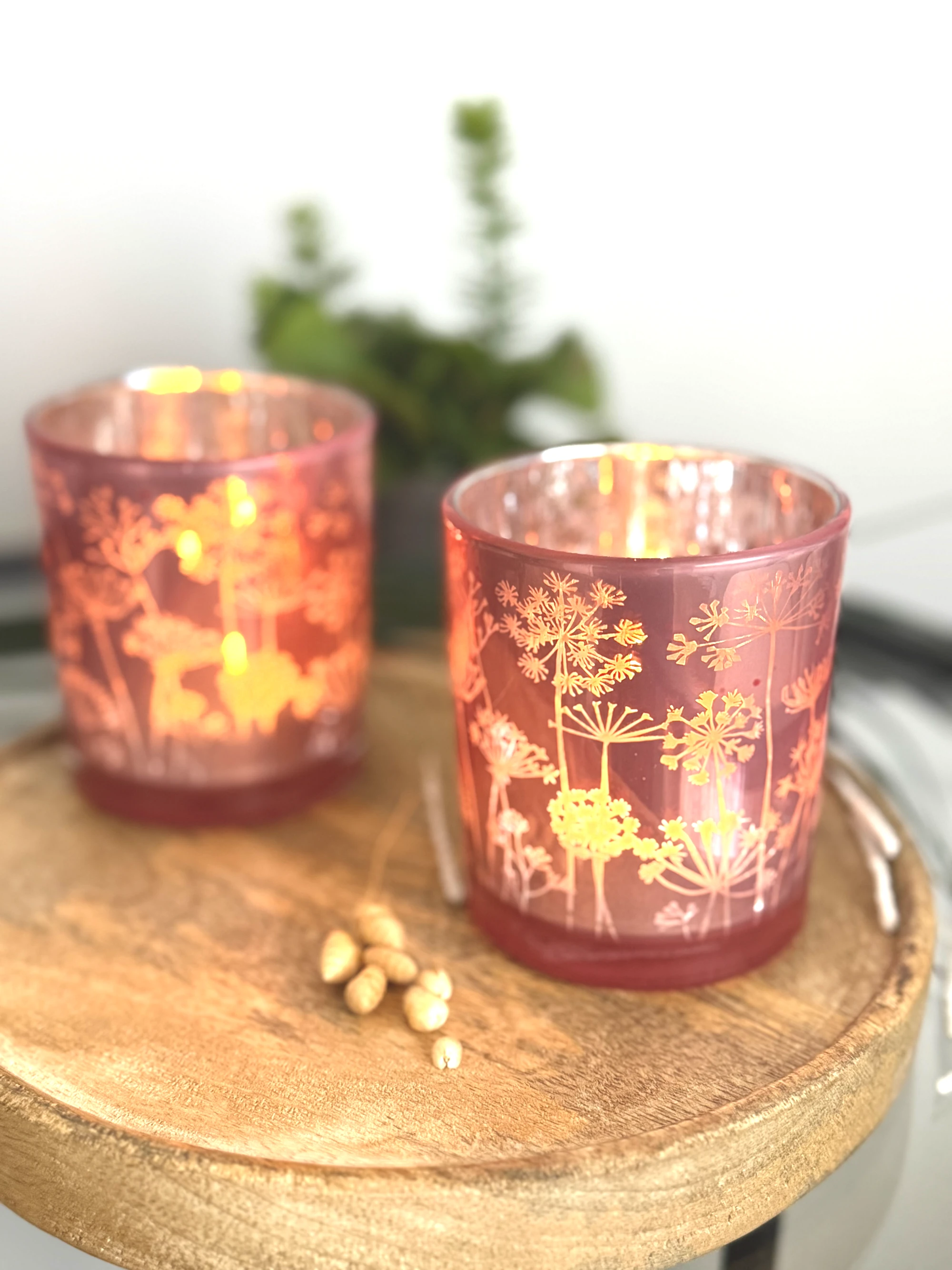 Windlichter 2er Set klein rosa