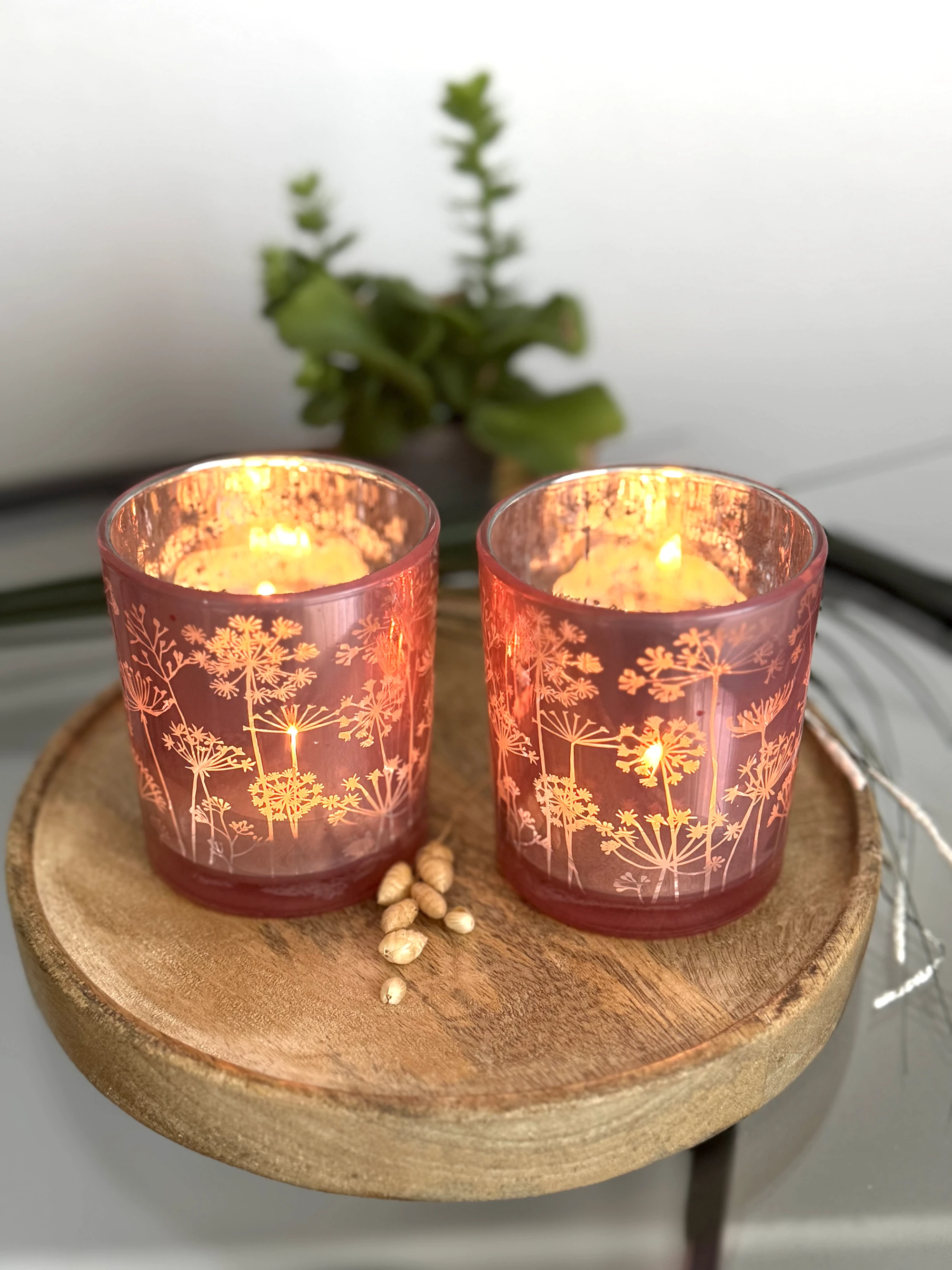 Windlichter 2er Set klein rosa