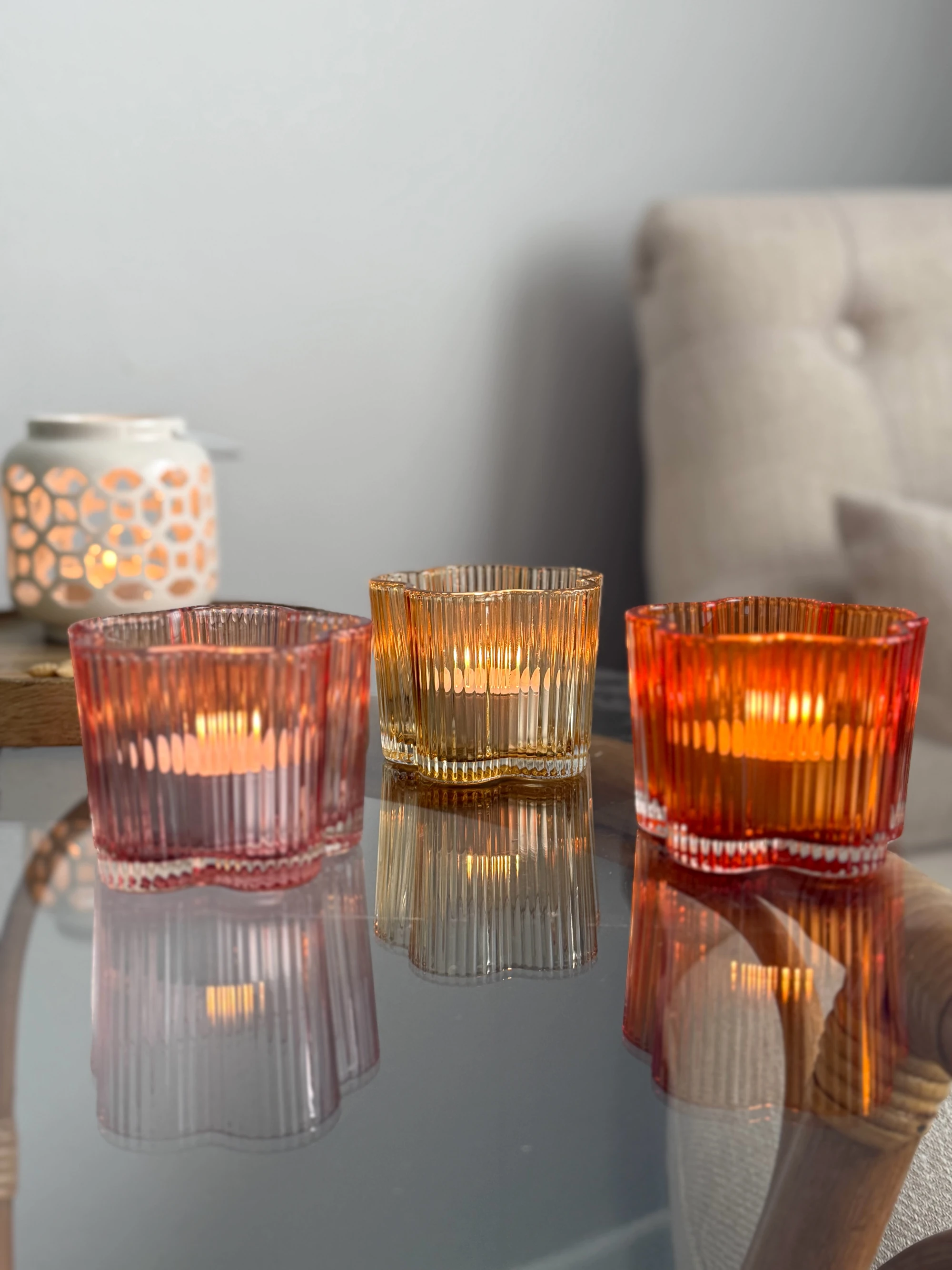 Produktbild Windlichter Windlichter Blumen Bunt mit Deko