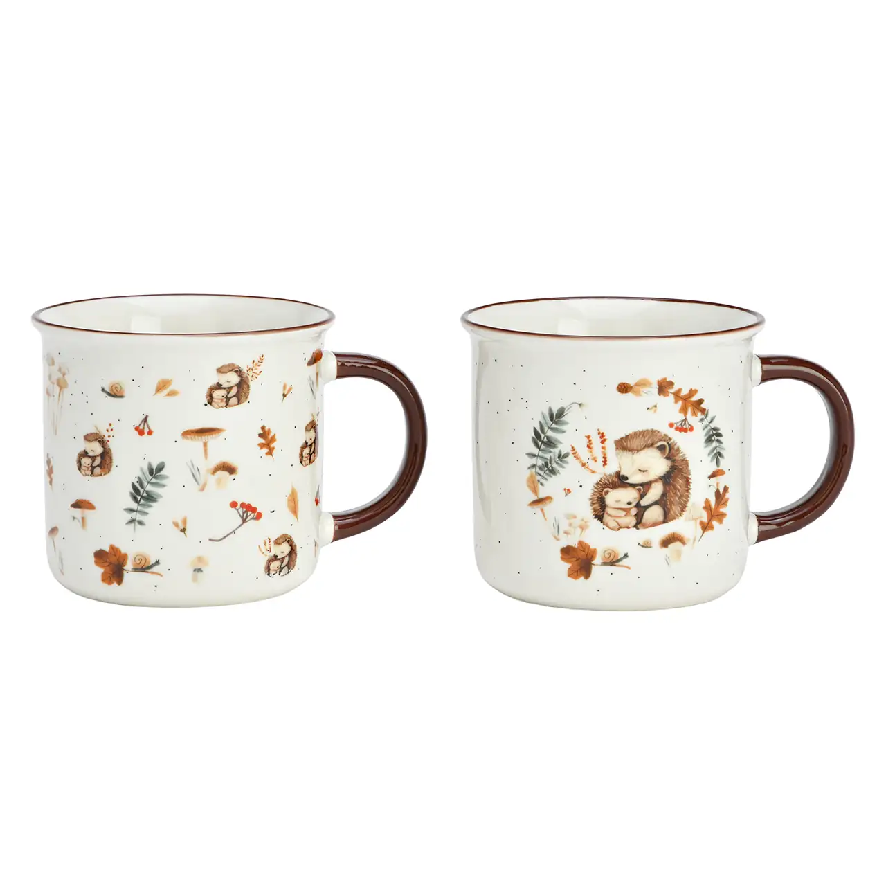 Becher Igel mit Kind und Herbstmotiv