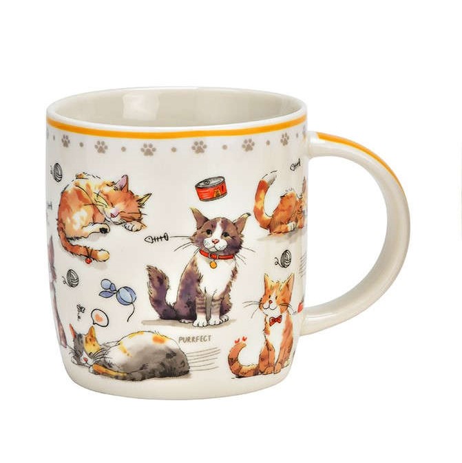 Becher Porzellan Katzen Motiv