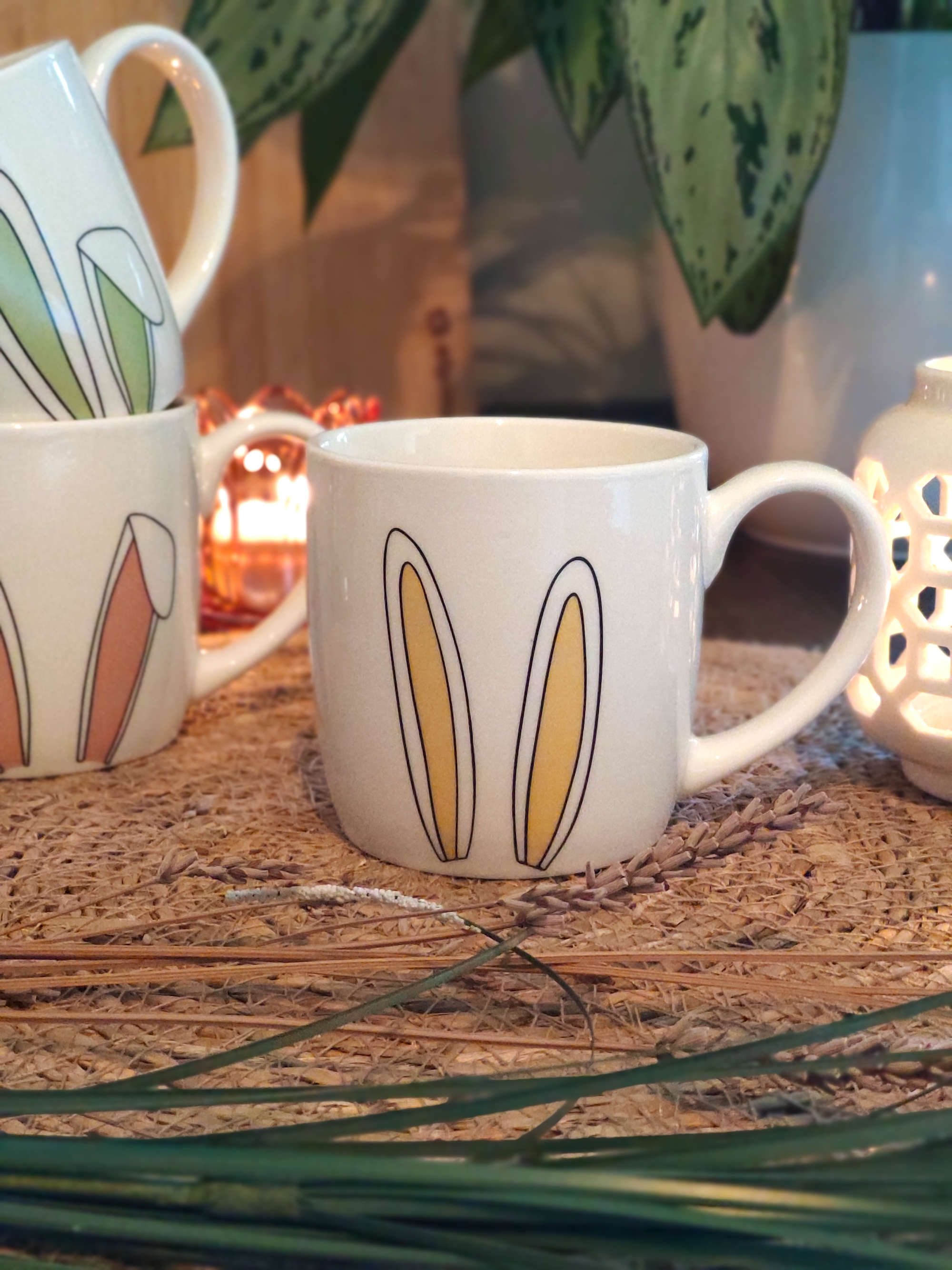 Produktbild Becher Becher Hasenohren aus Porzellan gelb