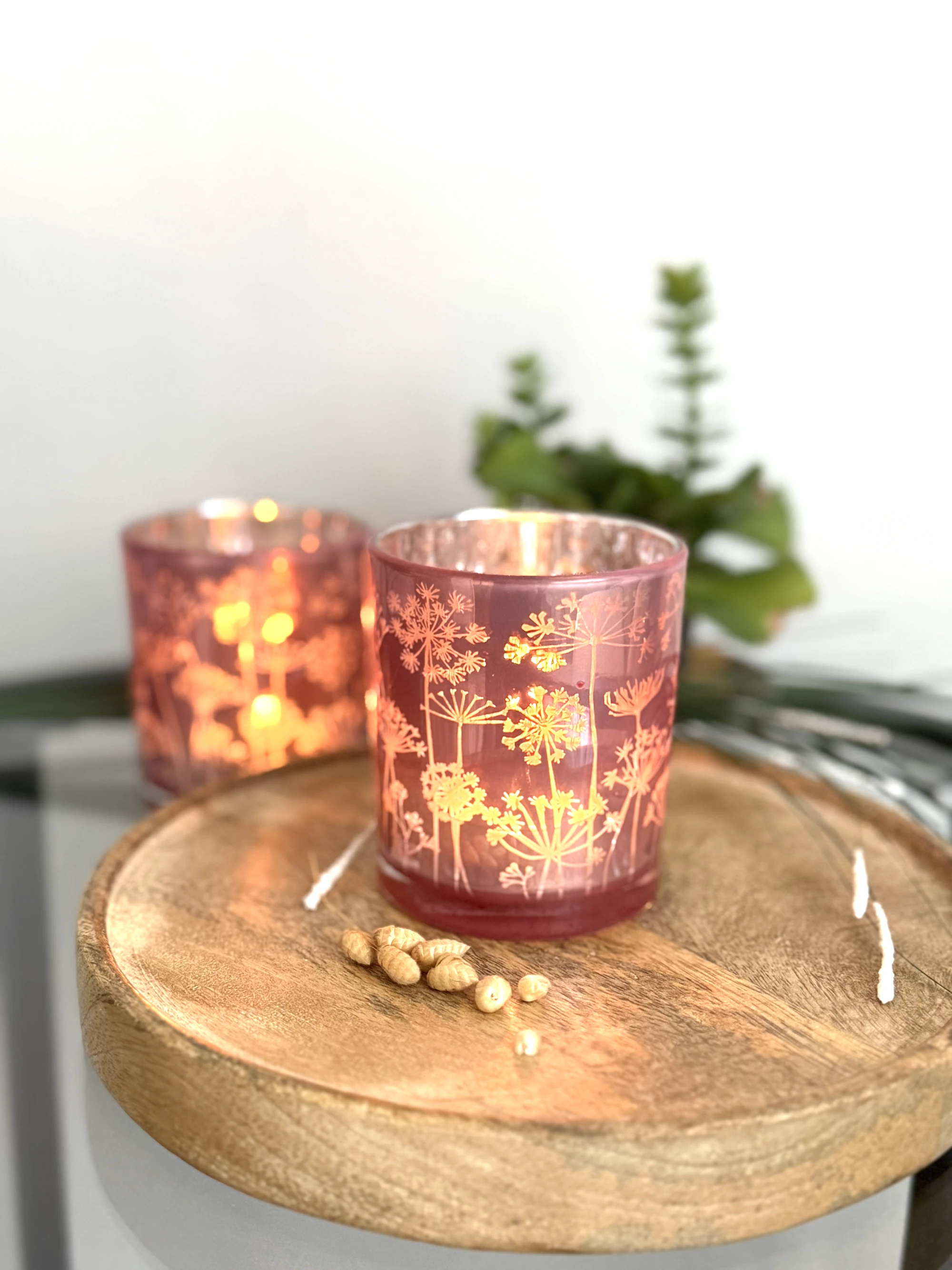 Windlichter 2er Set klein rosa