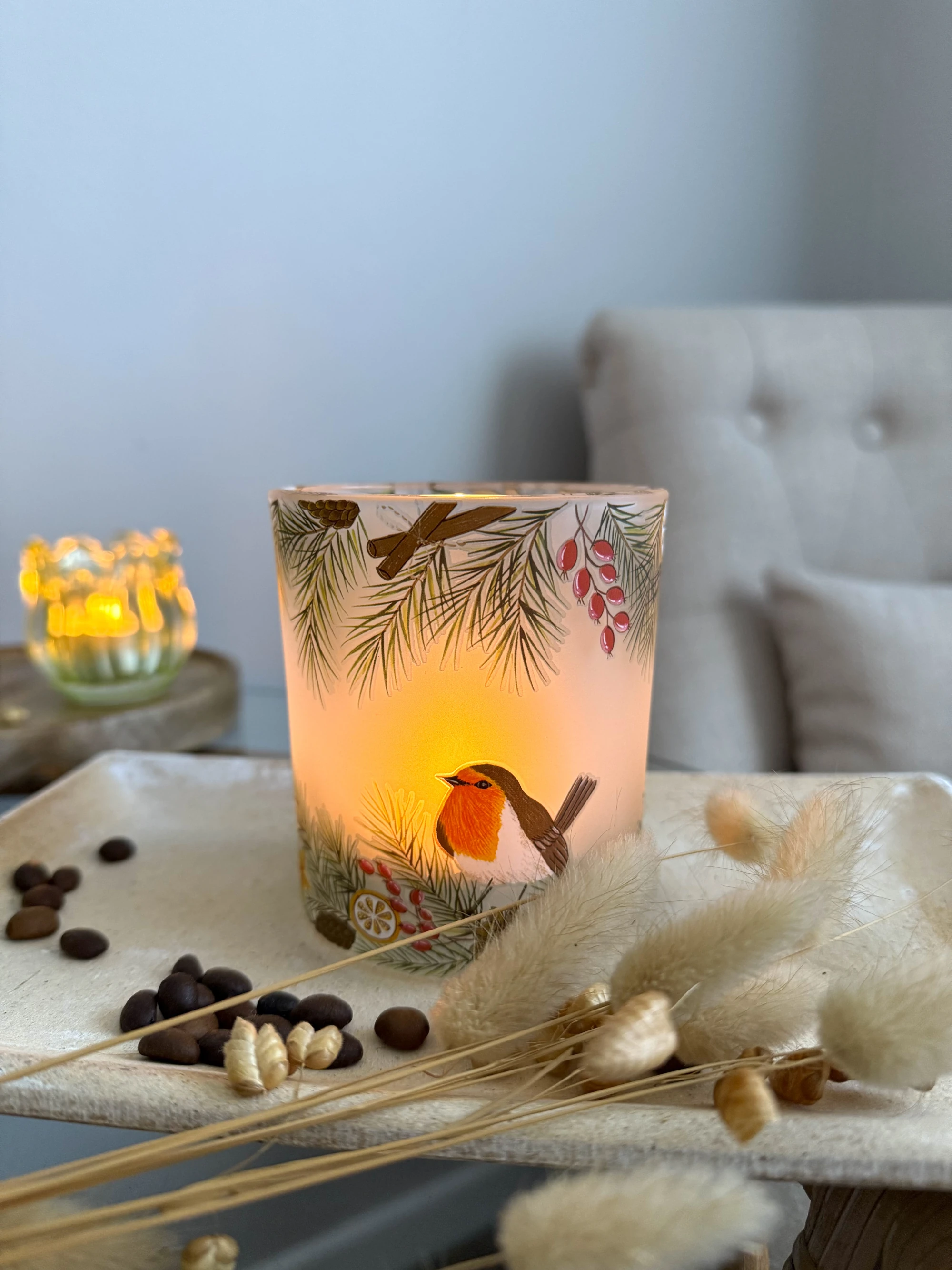 Windlicht Vogel Herbst gross-2