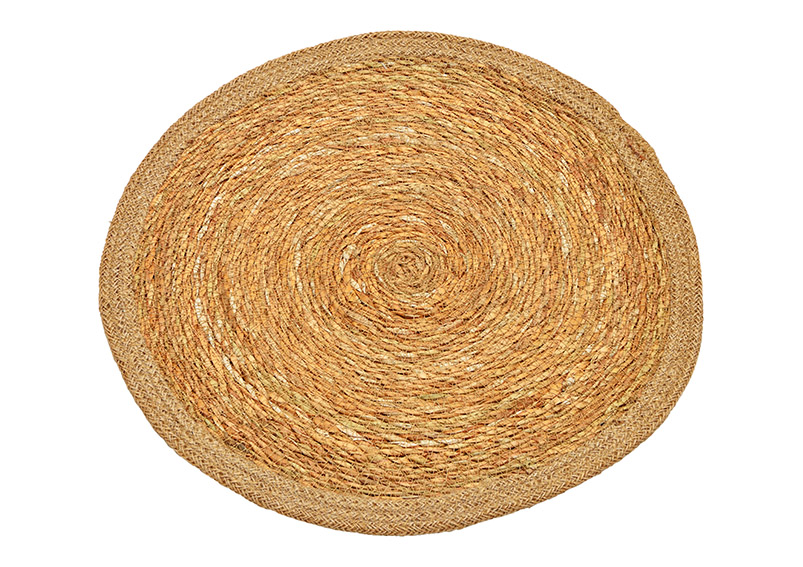 Platzset aus Jute mit Rand in Beige