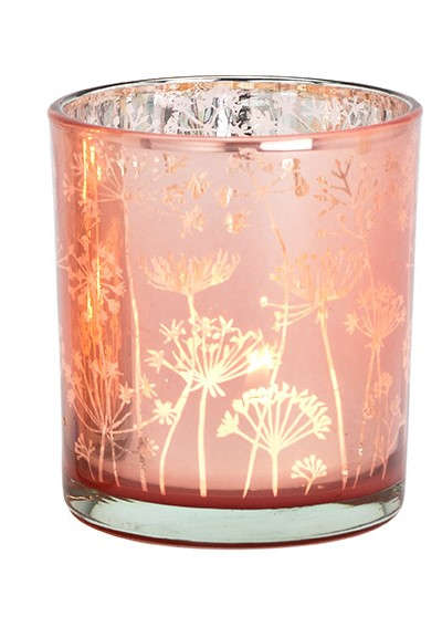 Windlicht in Rosa klein