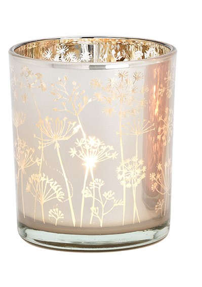 Windlichtglas mittelgross in Creme