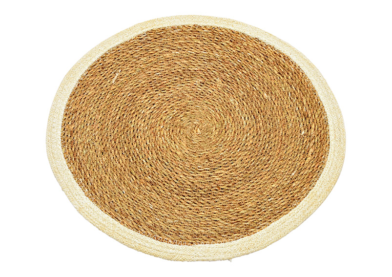 Platzset aus Jute mit Rand in Weiss